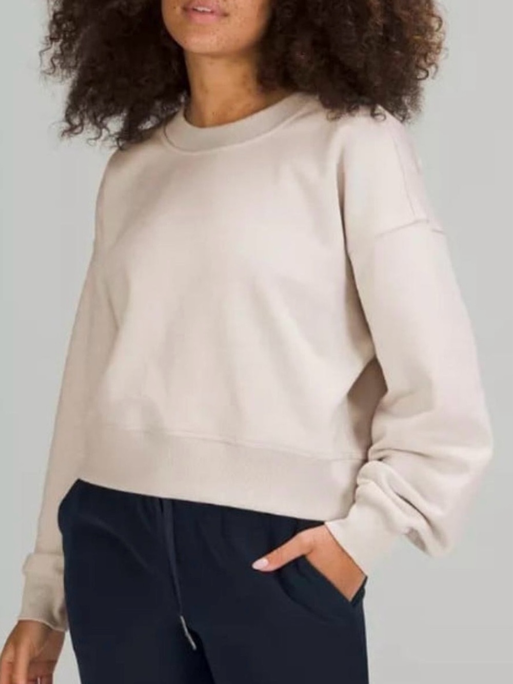 Lululemon Softstreme Perfectly Oversized Cropped Crew Cream 6